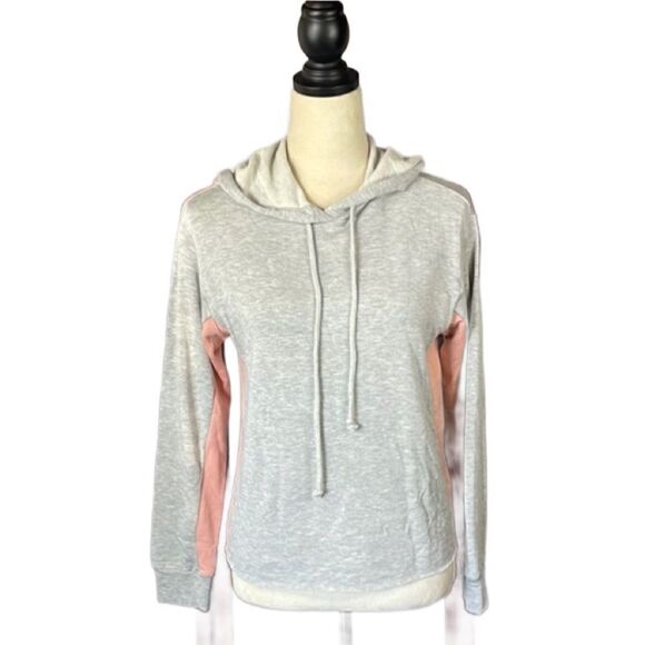 VLV’T Lightweight Heather Grey Pullover Hoodie w/Pink Stripes on Side (XS) - Picture 1 of 13